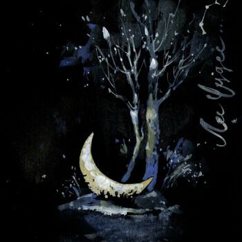 Pittura intitolato ""Moonlight" fairy t…" da Ksenia Selianko, Opera d'arte originale, Acquarello