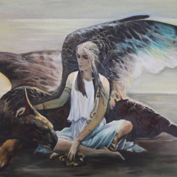 Malarstwo zatytułowany „CONTEMPLATION. MYTH…” autorstwa Ksenia Shilova, Oryginalna praca, Olej