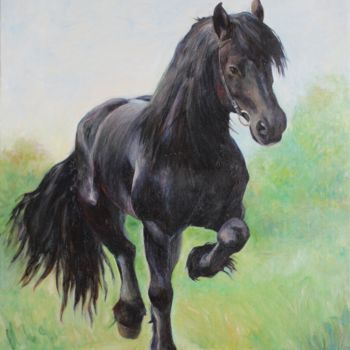 Peinture intitulée "STEED III. ANIMALIS…" par Ksenia Shilova, Œuvre d'art originale, Huile Monté sur Châssis en bois