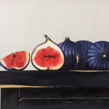 Ζωγραφική με τίτλο "Figs. Love" από Ксения Берестова, Αυθεντικά έργα τέχνης, Λάδι Τοποθετήθηκε στο Ξύλινο φορείο σκελετό