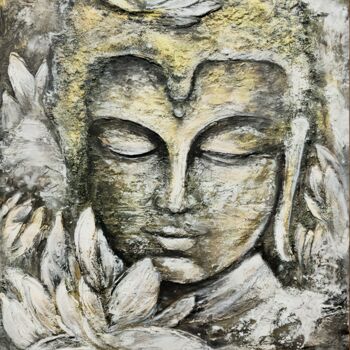 Painting titled "Buddha World" by Kseniia Eliseeva, Original Artwork, Acrylic