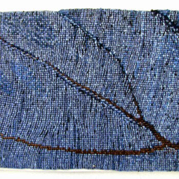 Textielkunst getiteld "Natural motives 2" door Kseniia Hopko, Origineel Kunstwerk, Tapijtwerk Gemonteerd op Houten paneel