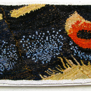 Textile Art titled "Natural motives 3" by Kseniia Hopko, Original Artwork, Tapestry Mounted on Wood Panel