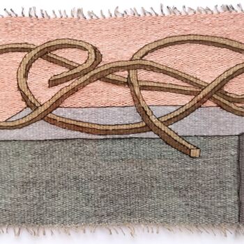 Art textile intitulée "knot" par Kseniia Hopko, Œuvre d'art originale, Tapisserie Monté sur Carton