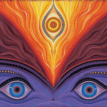 Peinture intitulée "Kali - Eyes of the…" par Kseniia Makliuchenko, Œuvre d'art originale, Acrylique