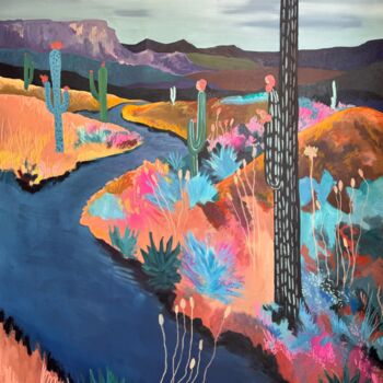 Pintura intitulada "XXL Landscape at 8.…" por Kseniya Rai, Obras de arte originais, Óleo