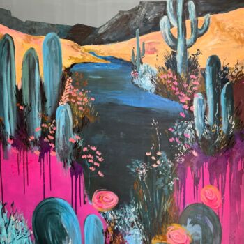 Pintura intitulada "XXL Landscape at 7.…" por Kseniya Rai, Obras de arte originais, Óleo