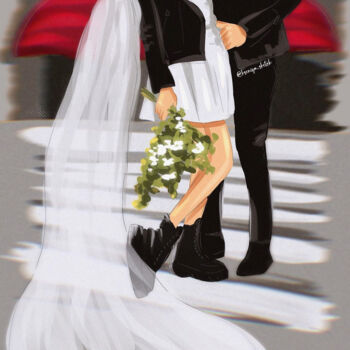 Digital Arts titled "Wedding" by Kseniya Sketch, Original Artwork, Digital Painting