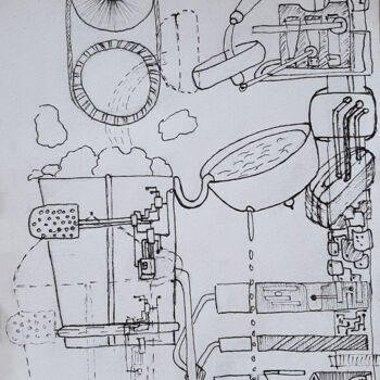 "Mechanicals" başlıklı Tablo Kseniya Unique tarafından, Orijinal sanat, Jel kalem