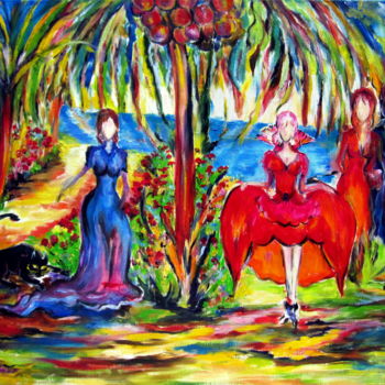 Pittura intitolato "sous les palmiers" da Kspersee, Opera d'arte originale