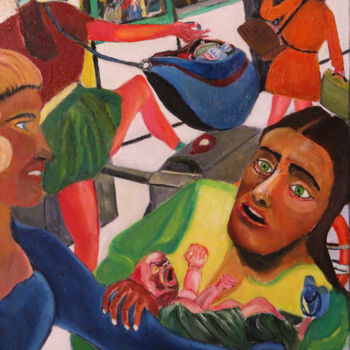 Pintura intitulada "La Jungle" por Kübic, Obras de arte originais, Óleo