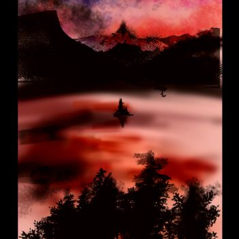 Digitale Kunst getiteld "Bloody lake" door Kübra Akdeniz, Origineel Kunstwerk, Digitaal Schilderwerk