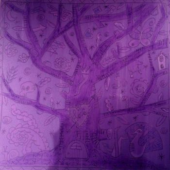 Pittura intitolato "MONOCOLOR lilac" da Kuky, Opera d'arte originale, Olio
