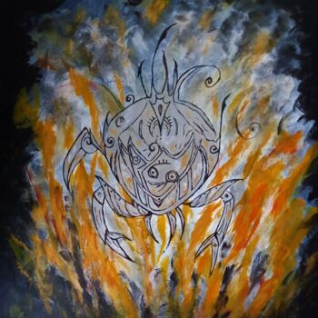 Painting titled "VIRUS" by Kulhaneck, Original Artwork, Acrylic