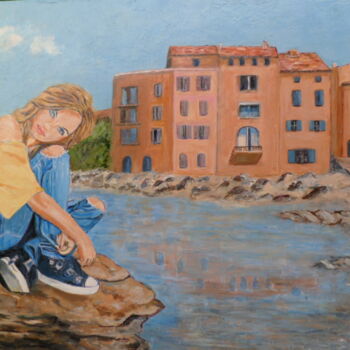 Картина под названием "Ado à St Tropez" - Kulhaneck, Подлинное произведение искусства