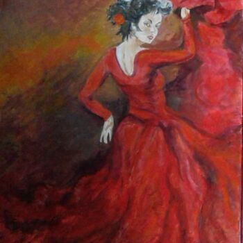 Painting titled "danse passion" by Kulhaneck, Original Artwork, Oil