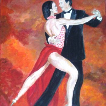 Painting titled "danse passion 3" by Kulhaneck, Original Artwork, Oil