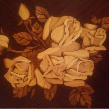 Γλυπτική με τίτλο "Чайные розы" από Maxim Kulin, Αυθεντικά έργα τέχνης, Ψηφιδωτό Τοποθετήθηκε στο Άλλος άκαμπτος πίνακας