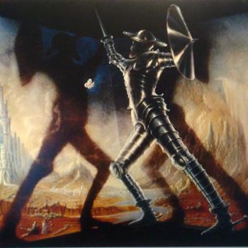 Malerei mit dem Titel "Don Quijote © Anger…" von Angerer Der Ältere, Original-Kunstwerk, Acryl