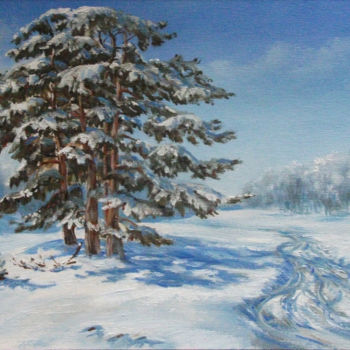 Peinture intitulée "Мороз и солнце" par Nikolai Kulygin, Œuvre d'art originale, Huile