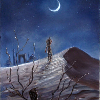 Картина под названием "Видения пустыни" - Николай Кулыгин, Подлинное произведение искусства, Масло