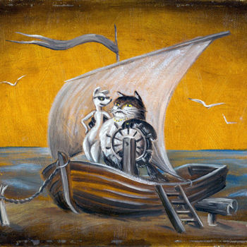 Peinture intitulée "Фото с подругой на…" par Nikolai Kulygin, Œuvre d'art originale, Huile
