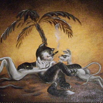 Картина под названием "Курортный мачо" - Николай Кулыгин, Подлинное произведение искусства, Масло