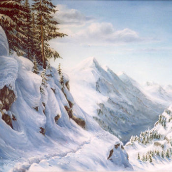 Картина под названием "Тропа отшельника" - Николай Кулыгин, Подлинное произведение искусства, Масло