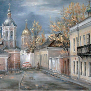 Картина под названием "Проблеск осеннего с…" - Николай Кулыгин, Подлинное произведение искусства, Масло