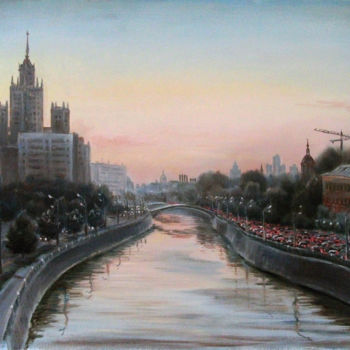 Painting titled "Две реки" by Nikolai Kulygin, Original Artwork, Oil