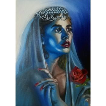 Peinture intitulée "Blue Virgin.jpg" par Wilfried Bento, Œuvre d'art originale, Huile