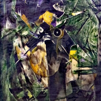 "Spirit of the Jungle" başlıklı Tablo Kumara Rathnayaka tarafından, Orijinal sanat, Akrilik Ahşap Sedye çerçevesi üzerine mo…