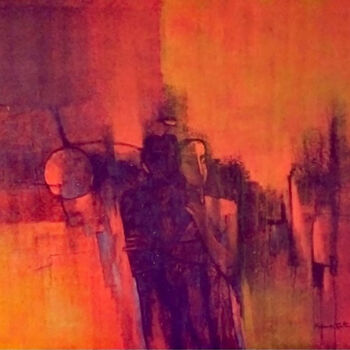 Pittura intitolato "Romantic Evening" da Kumara Rathnayaka, Opera d'arte originale, Acrilico Montato su Telaio per barella i…