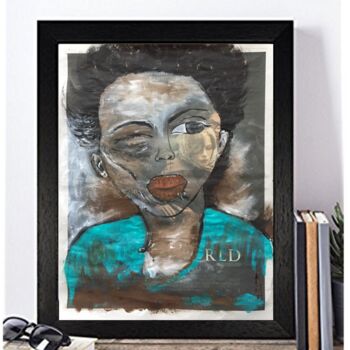 Картина под названием "Hidden Faces" - Kumi Muttu, Подлинное произведение искусства, Акрил