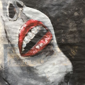 Painting titled "Lips Study I" by Kumi Muttu, Original Artwork, Acrylic