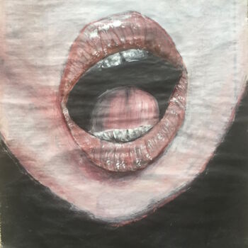 Painting titled "Lips Study II" by Kumi Muttu, Original Artwork, Acrylic