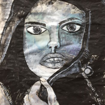 Peinture intitulée "Face Portrait II" par Kumi Muttu, Œuvre d'art originale, Acrylique