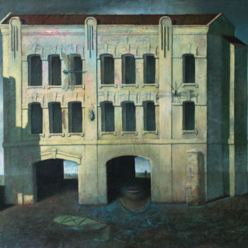 Pintura intitulada "Town of Memories" por Igor Kumpan, Obras de arte originais, Óleo