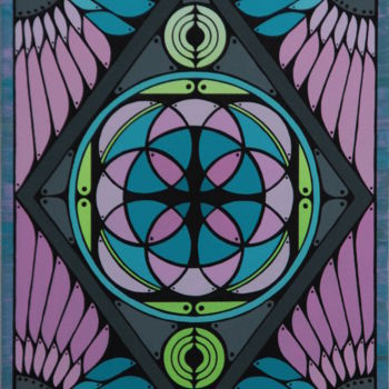 Painting titled "Pink Kaleidoskop" by Kunaku, Original Artwork, Acrylic