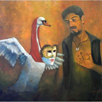 Malerei mit dem Titel "Love Desire II" von Kunal Jain, Original-Kunstwerk, Öl