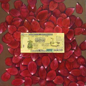 Malerei mit dem Titel "dinar" von Kunal Jain, Original-Kunstwerk, Acryl