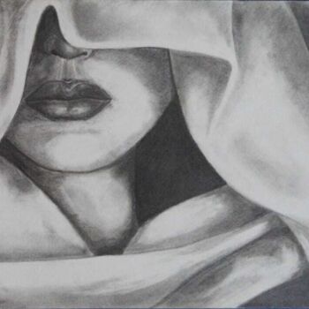 Dessin intitulée "Mystery Lady" par Kunal Nandi, Œuvre d'art originale, Crayon