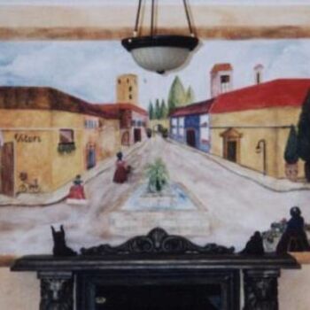 Painting titled "Tuscan Street Scene" by Kunda Kamwali Art Jeni Smithies, Original Artwork