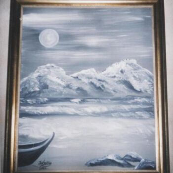 Pintura intitulada "Waves in the night" por Kunda Kamwali Art Jeni Smithies, Obras de arte originais