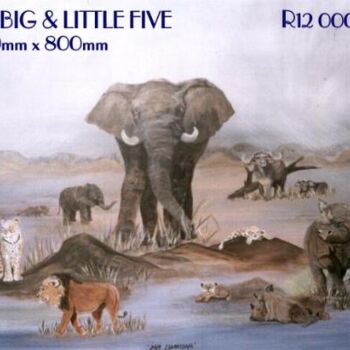 Peinture intitulée "The Big & Little Fi…" par Kunda Kamwali Art Jeni Smithies, Œuvre d'art originale