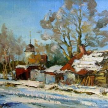 Картина под названием "Зимний пейзаж в Бик…" - Yury Kurako, Подлинное произведение искусства