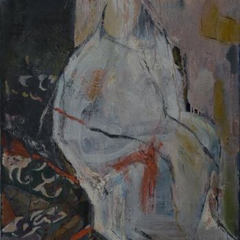 Painting titled "Figure in white" by Gagik Kurginyan, Original Artwork, Oil