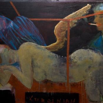 Peinture intitulée "by guarding sleepin…" par Gagik Kurginyan, Œuvre d'art originale, Huile