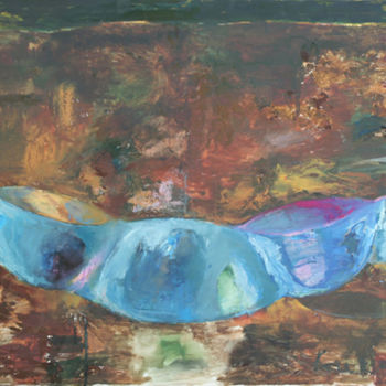 Painting titled "Still Life with Blu…" by Gagik Kurginyan, Original Artwork, Oil