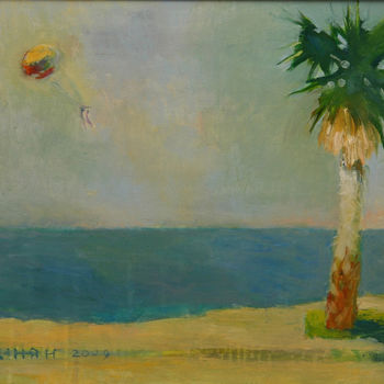Painting titled "On a beach" by Gagik Kurginyan, Original Artwork, Oil